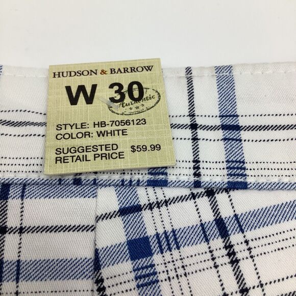 Hudson & Barrow Mens Plaid Chino Shorts Size 30 (Actual 32) NWT - Picture 12 of 13